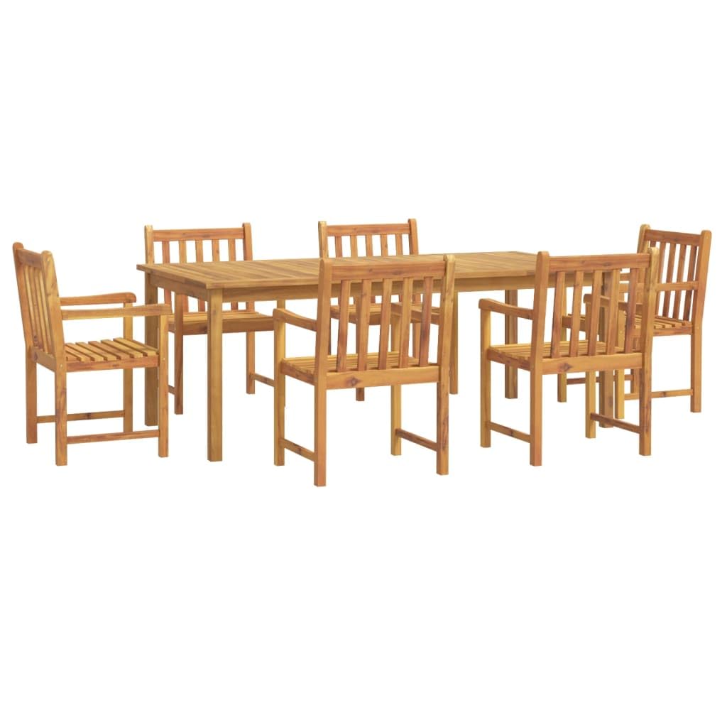 vidaXL Solid Acacia Wood Patio Dining Set - 9-Piece Outdoor Furniture with Rectangular Table (78.7&quot;x39.4&quot;) and 8 Chairs (22&quot;x21.9&quot;x35.4&quot;), Comfort Design, Easy Assembly, Oil Finish, Modern Style