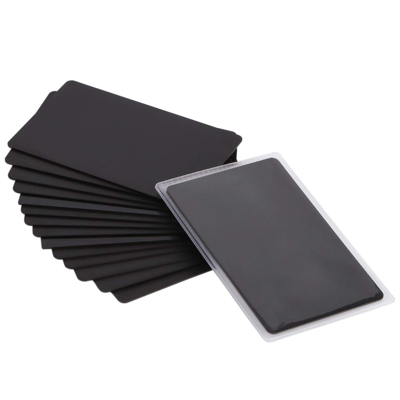 Thick Black Aluminum Metal Business Cards Anodized Aluminum 86 X 54 X 0.8Mm 15 Pcs Include Protector Sleeves(Frosted)