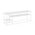 Furinno Moretti Modern Lifestyle TV Stand for TV up to 65 Inch, Solid White/White