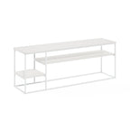 Furinno Moretti Modern Lifestyle TV Stand for TV up to 65 Inch, Solid White/White