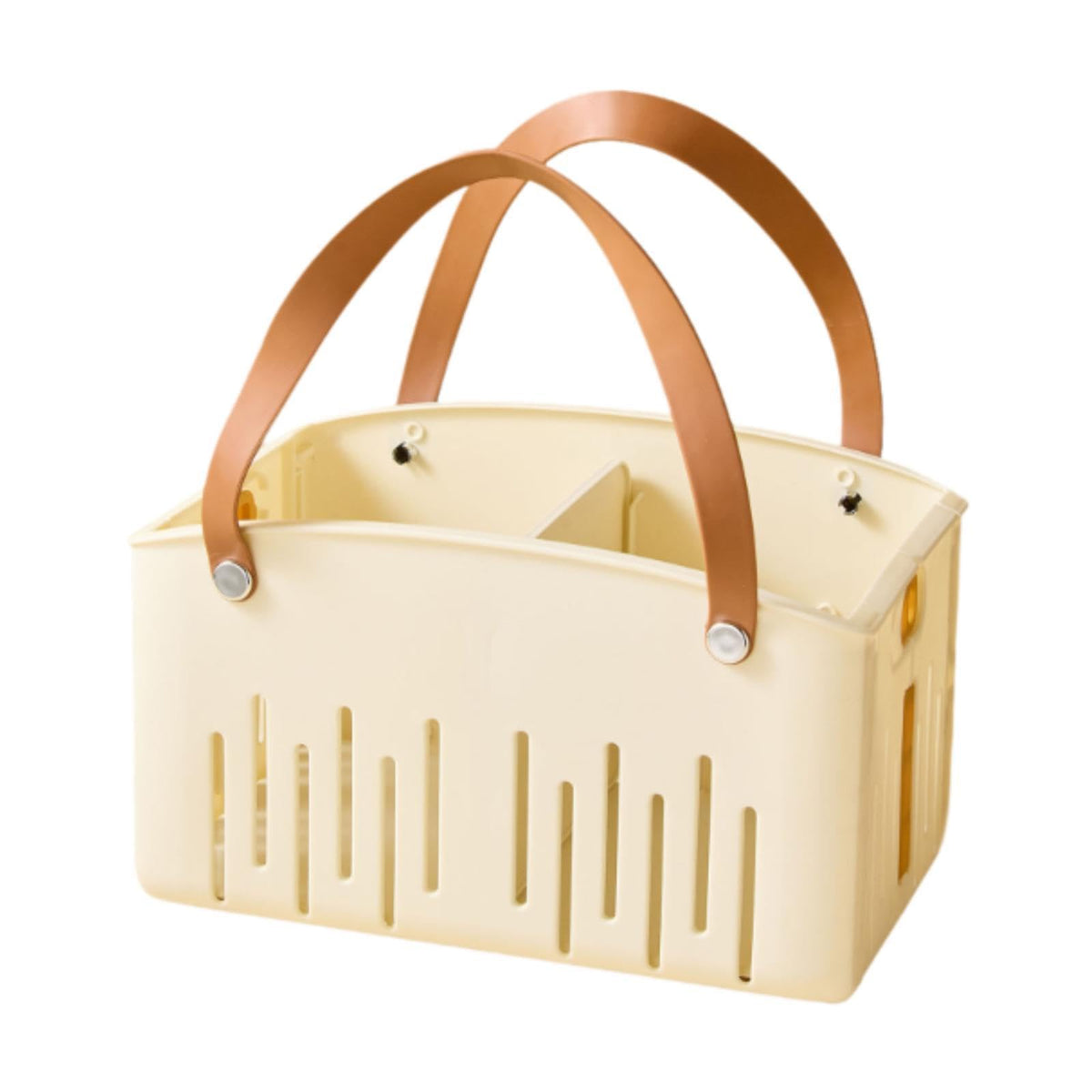HEAVENGLOW Portable Storage Basket Shower Basket with Handle for Bathroom Dorm Room Gym Cream