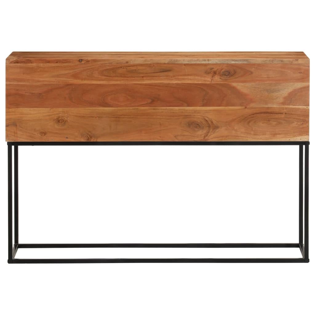 vidaXL Console Table - Solid Acacia Wood/Iron Feet - Rectangular Hallway Table - Industrial Style - 43.3&quot;x11.8&quot;x29.5&quot;