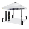 CROWN SHADES 10x10 Pop Up Canopy - Patented Center Lock One Push Instant Outdoor Canopy Beach Tent with STO-N-Go Bag 8 Stakes & 