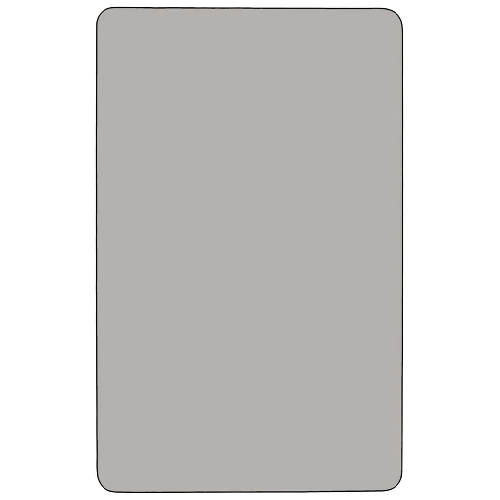 Flash Furniture Wren 30''W x 72''L Rectangular Grey HP Laminate Activity Table - Height Adjustable Short Legs