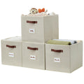 DECOMOMO Storage Baskets 13x15x13 Storage Cube Bins with Label Holders, Kallax Storage Cubes for Organizing Shelves Nursery Toy 