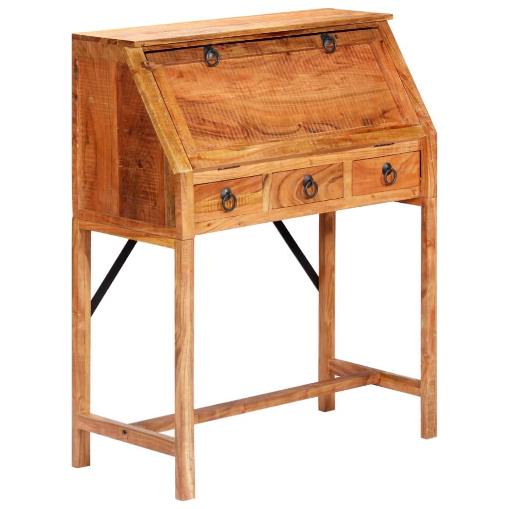 Vidaxl Writing Desk 17.8&quot;X15.7&quot;X42.1&quot; Solid Acacia Wood