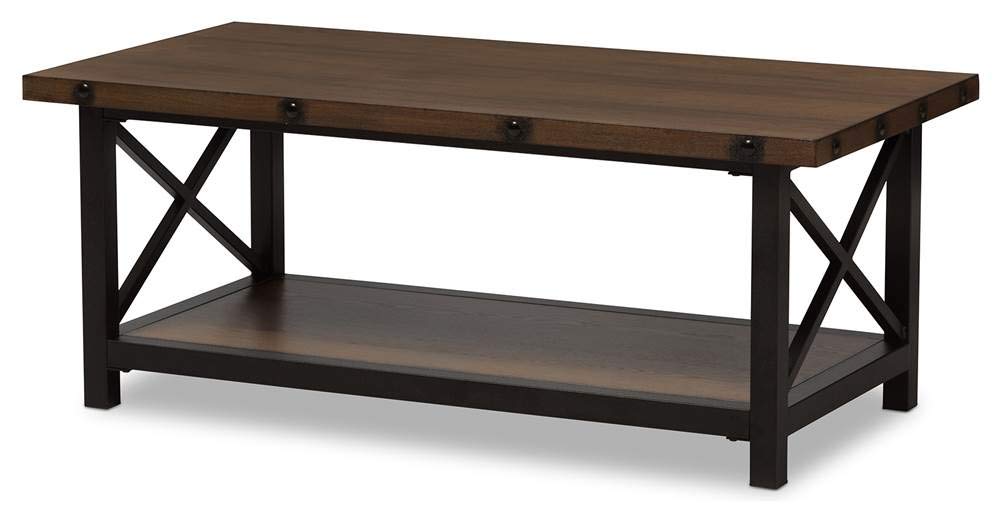 Baxton Studio Herzen Coffee Table In Antique Black And Brown