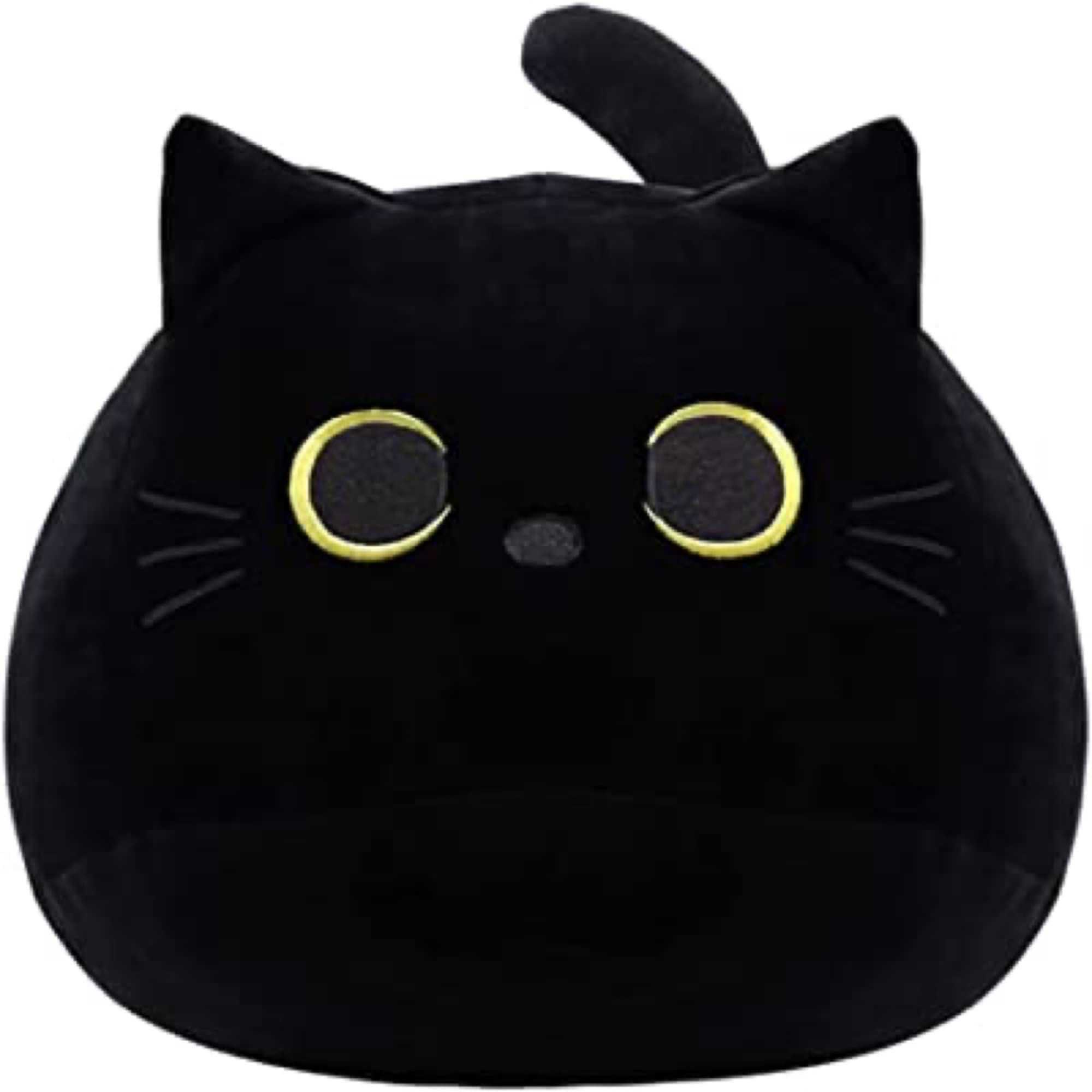 Webingo Black Cat Plush Toy 16 ' ' Black Cat Pillow, Soft Plush Doll Black Cat Stuffed Animal, 3D Black Cat Plushies Pillow Baby