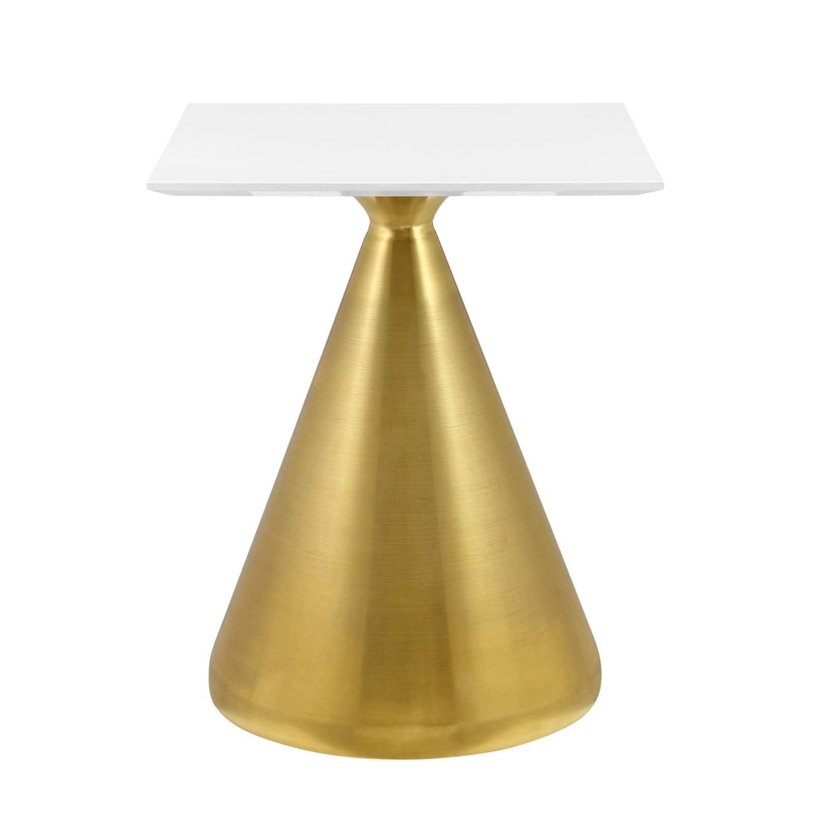 Modway Tupelo Square 24&quot; Dining Table in Gold White