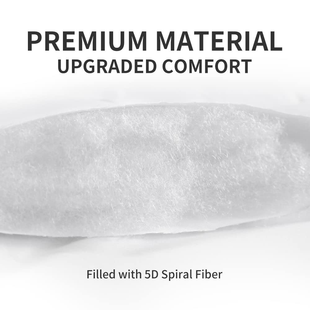 Sleep Zone Cooling Mattress Topper Queen Mattress Pad, Quilted Fitted Mattress Cover, Machine Washable, Soft Fluffy Down Alternative, Deep Pocket 8~21 Inch (White, Queen)