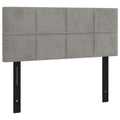 vidaXL Classic Light Grey Velvet Headboard - Stylish Design, Suitable for All Bed Frames, Robust Larch & Engineered Wood Construction, Dimensions 39.4"x2"x30.7"/34.6".