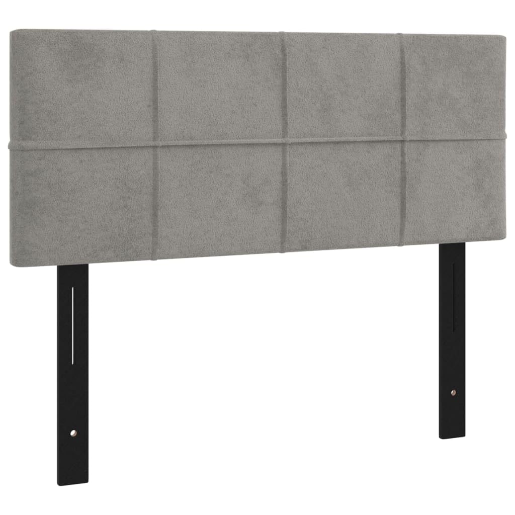 vidaXL Classic Light Grey Velvet Headboard - Stylish Design, Suitable for All Bed Frames, Robust Larch & Engineered Wood Construction, Dimensions 39.4&quot;x2&quot;x30.7&quot;/34.6&quot;.