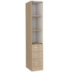 Depot E-Shop Magna Linen Cabinet, 3 Shelves, 4 Drawers, Light Pine/White