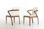 HomeRoots Furniture Kitchen Restaurant Modern Walnut and Cream Dining Chair