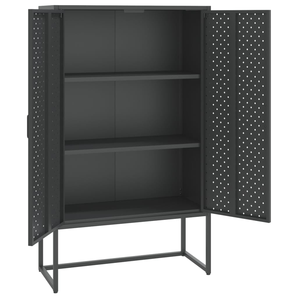 vidaXL Anthracite Highboard - Steel Construction, Adjustable Levellers, Ample Storage, Suitable for Home Decor