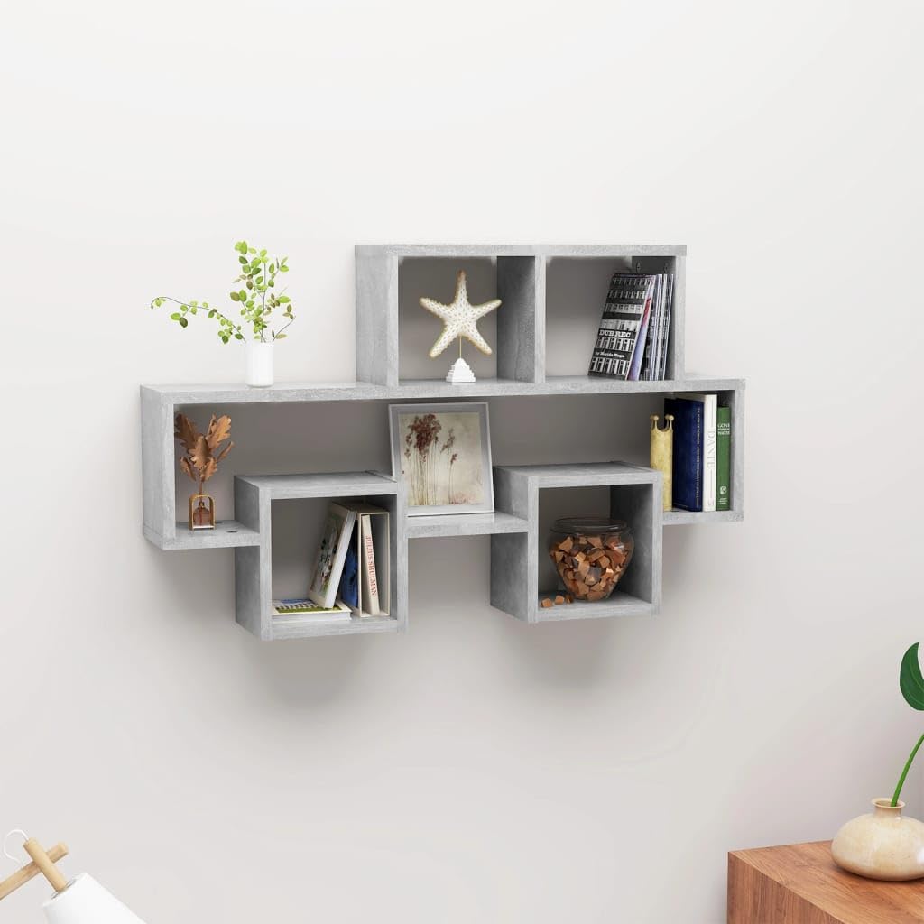 Car-Shaped Wall Shelf Concrete Grey 82x15x51 cm Engineered Wood