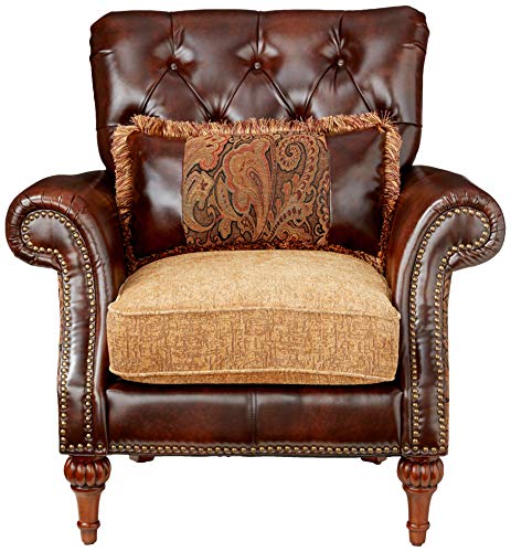 Acme Dreena Rolled Arm Upholstered Chair With 1 Pillow - Thumbnail 4