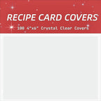 Vovoo 4X6 Recipe Cards Protectors,Recipe Card Sleeves,100 Count,Recipe Cards Covers