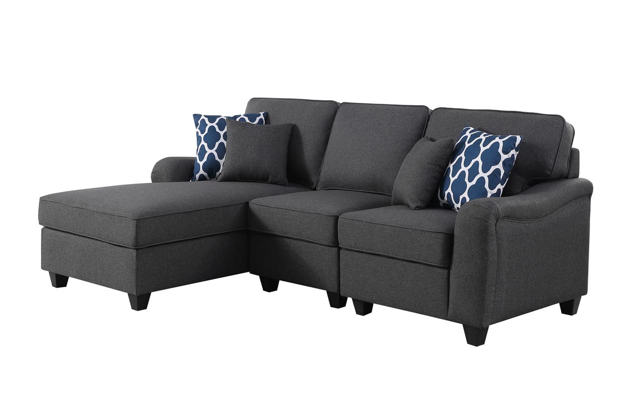 Lilola Home Leo 3pc Sectional Sofa Chaise - Thumbnail 3