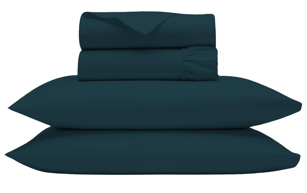 Egyptian Cotton Sheets California King Size Sheet Set, 4 Piece Bedding Set Includes 1 Flat Sheet + 1 Fitted Sheet & 2 Pillowcase
