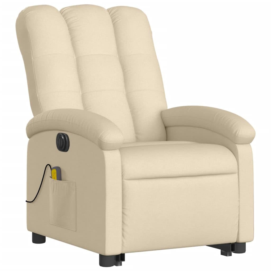 vidaXL Electric Lift Massage Recliner Chair - Wine Red Fabric, Motorized Stand-Up Assist, Reclining, Vibration, Home Theater