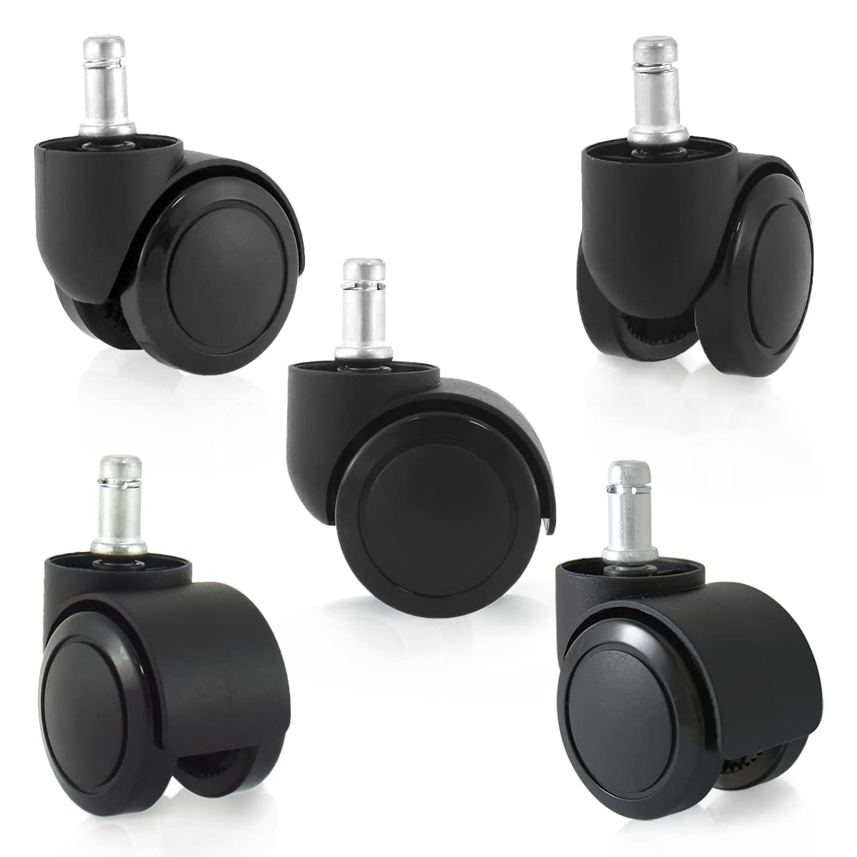 Enjoy Caster | 2 Inch Office Chair Casters For Hardwood Floors | Dual Injection Polyurethane Wheels For Floor Protection | Unive