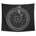 The Ghoulish Garb Hecate s Wheel Tapestry Ouroboros Wall Hanging Art Print (59  x 51 )