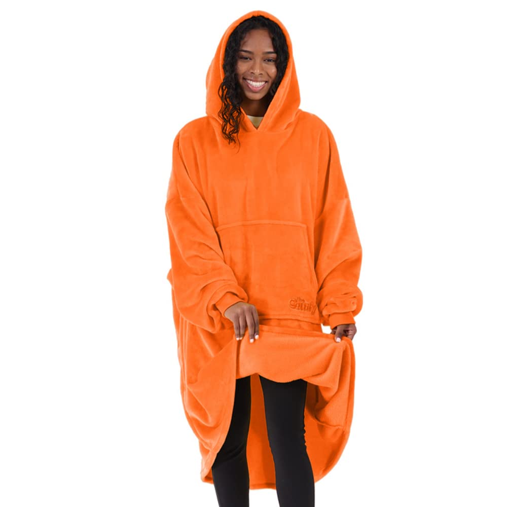 The Comfy Dream | Oversized Light Microfiber Wearable Blanket, One Size Fits All, Seen On Shark Tank (Orange)