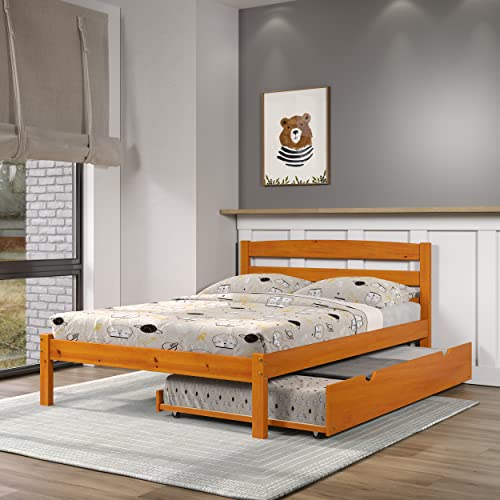 Donco Kids Econo Contemporary Full Honey Bed With Twin Trundle
