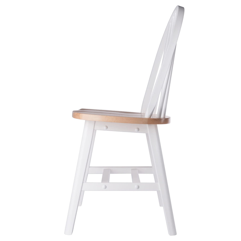 Winsome Windsor 2-Piece Chair Set, Solid Wood, Natural/White Finish