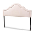 Baxton Studio Rita Modern and Contemporary Light Pink Velvet Fabric Upholstered Queen Size Headboard