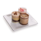 Restaurantware 3 Inch Square Mini Plates 10 Square Small White Plates For Appetizers - Microwave-Safe Oven-Safe White Porcelain 