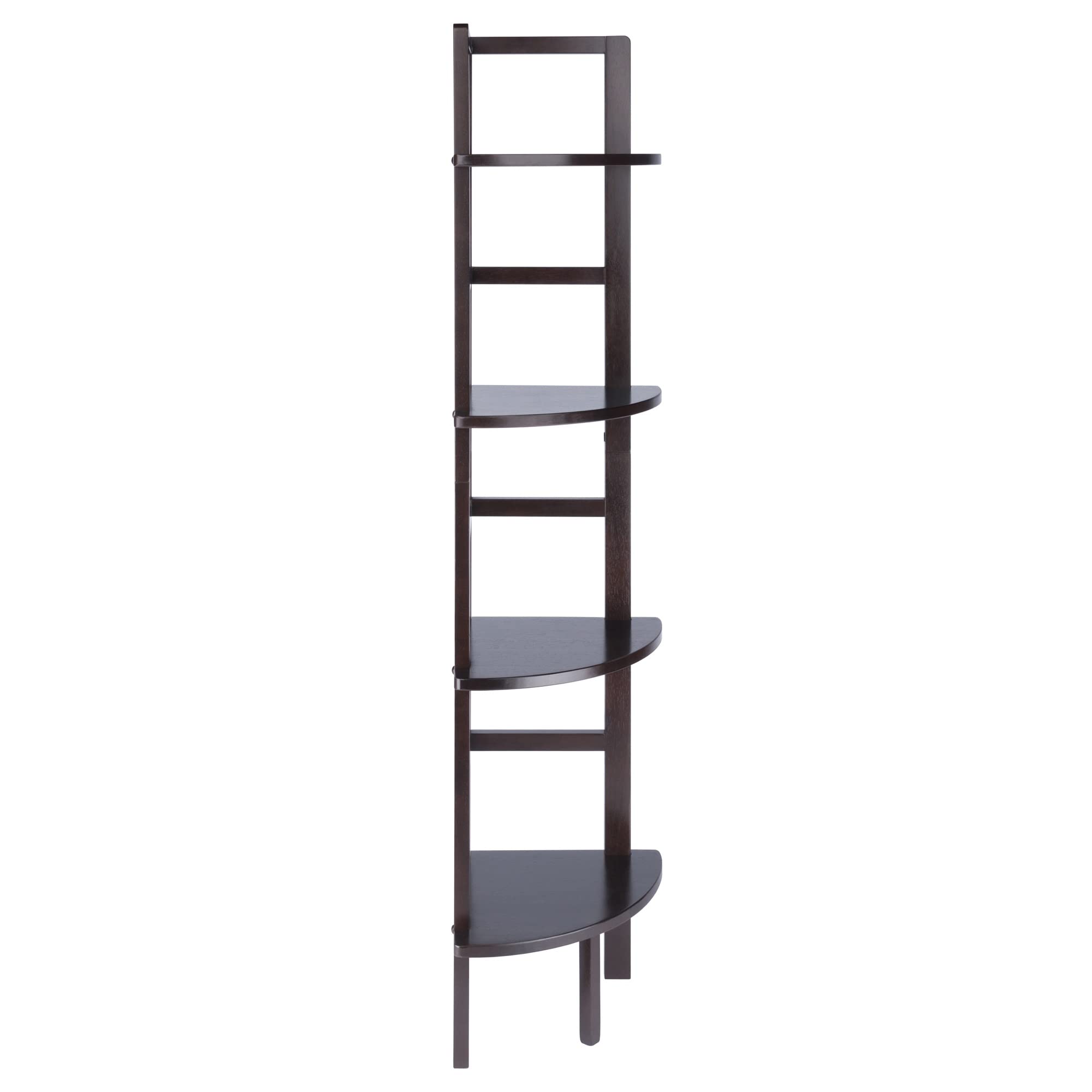 Ergode Aiden Narrow Baker's Rack | Antique Tuscan Design | Compact & Versatile | Solid Wood | Coffee Finish | 4 Shelves | Easy Assembly (23561-VV) (23561-VV)