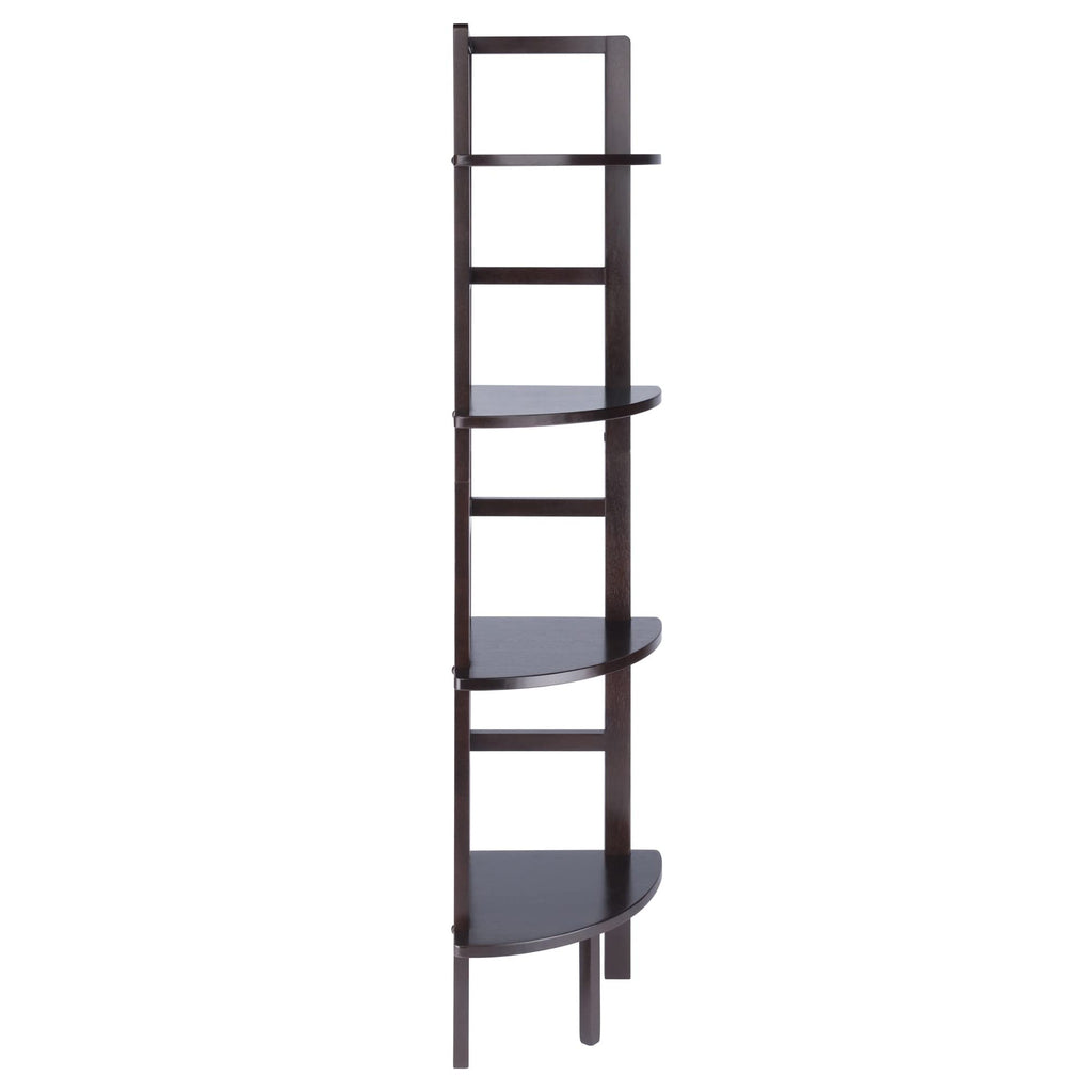Ergode Aiden Narrow Baker's Rack | Antique Tuscan Design | Compact & Versatile | Solid Wood | Coffee Finish | 4 Shelves | Easy Assembly (23561-VV) (23561-VV)