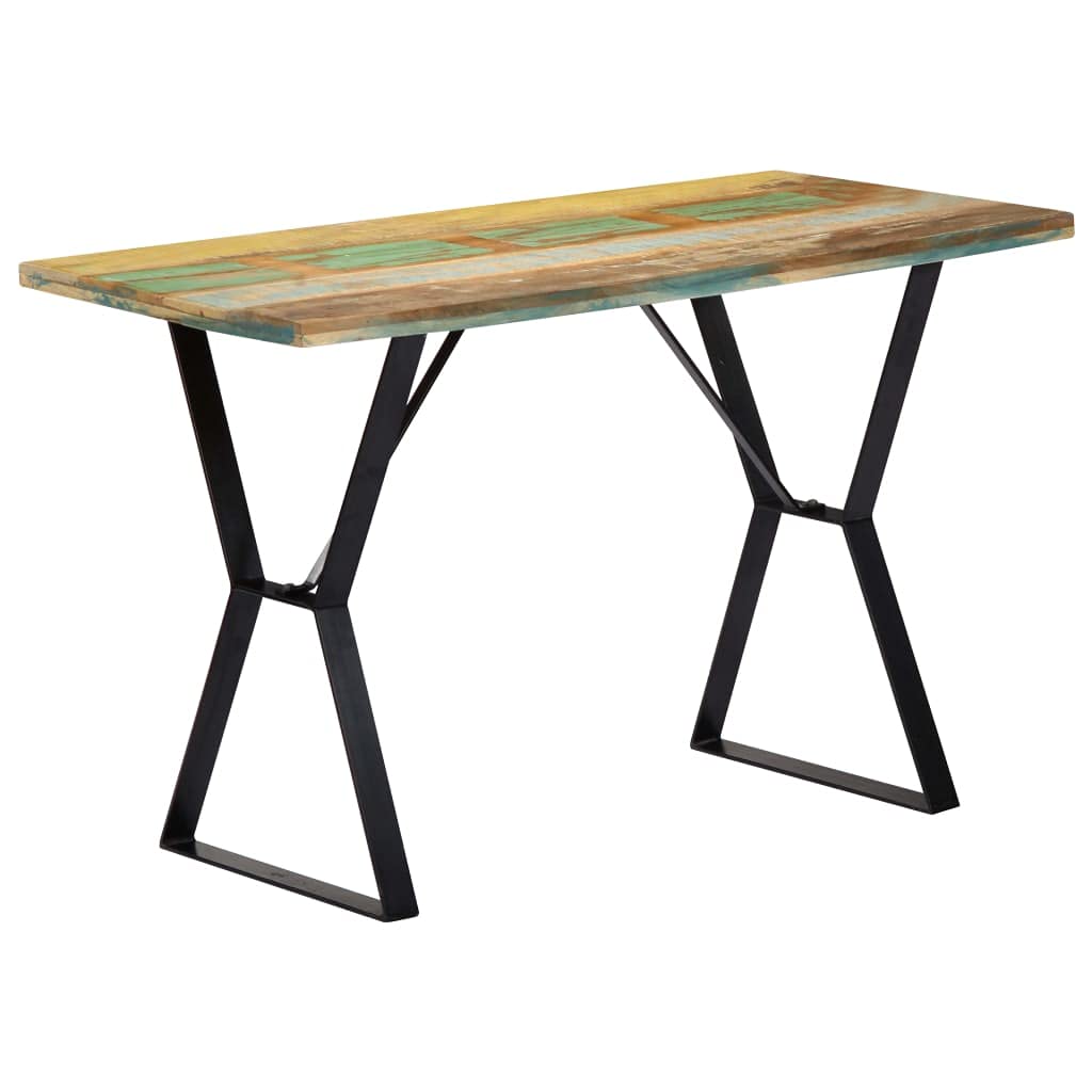 vidaXL Dining Table, Rectangular Solid Reclaimed Wood Furniture | 55.1&quot;x31.5&quot;x29.9&quot; | Vintage Antique-Style Iron Legs | Handmade for Home, Kitchen, Dining Room