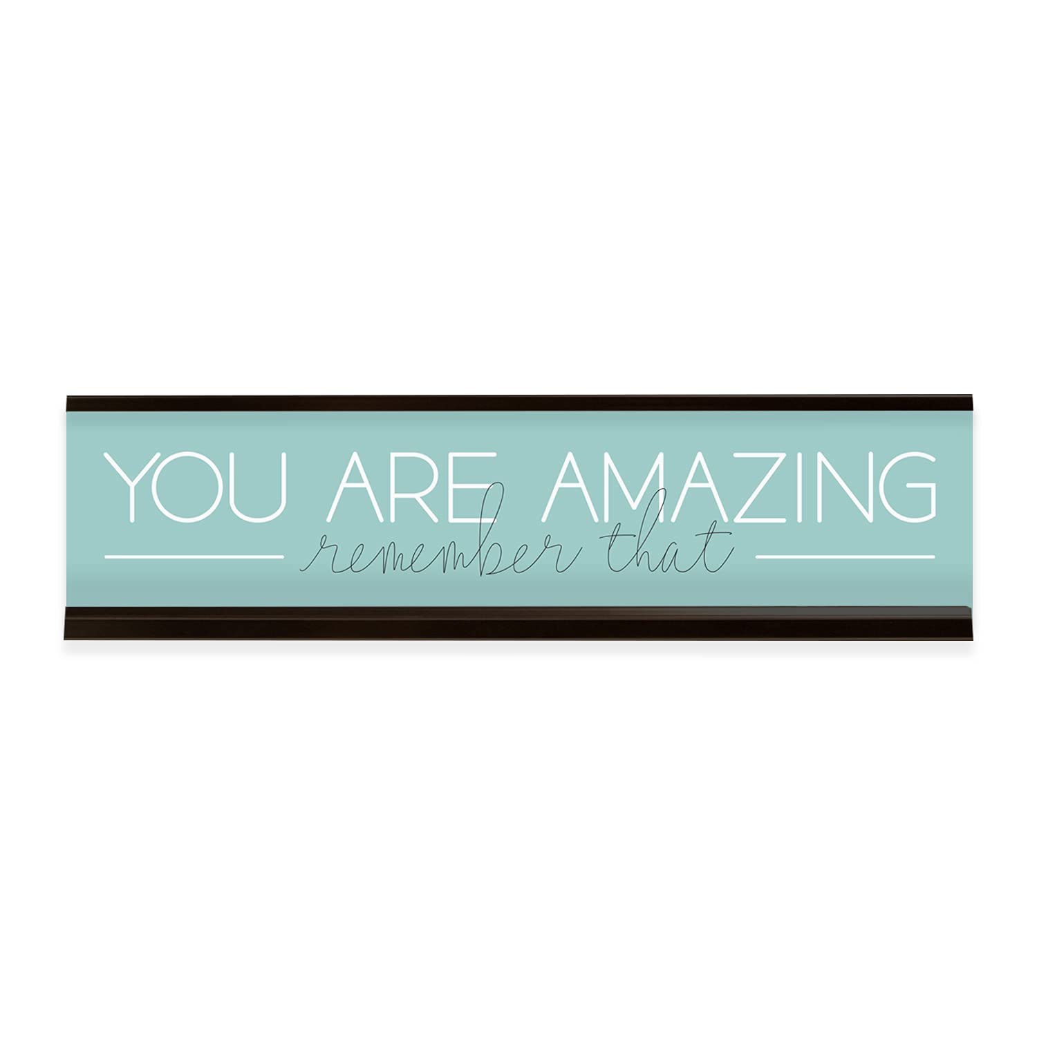 You Are Amazing Desk Plate / 8' x 2' Desk Sign/Motivational Name Plate With Black Holder