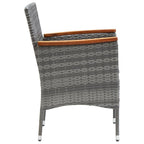vidaXL Patio Dining Chairs 4 pcs Poly Rattan Gray