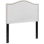 Flash Furniture Lexington Upholstered Twin Size Headboard With Accent Nail Trim In White Fabric