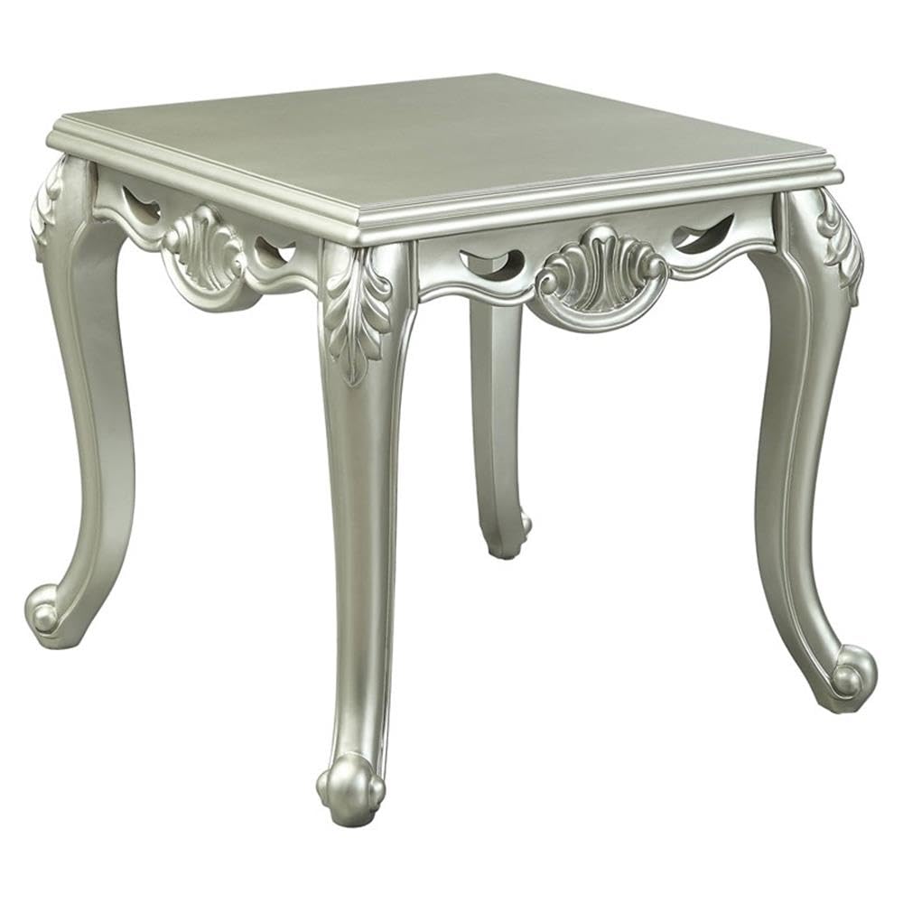 Acme Furniture Wood Square End Table, Champagne