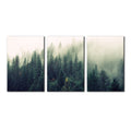 Pacimo Canvas Print Wall Art Set Aerial View of Pine Trees in Mist Nature Wilderness Photography Realism Rustic Scenic Modern Ar