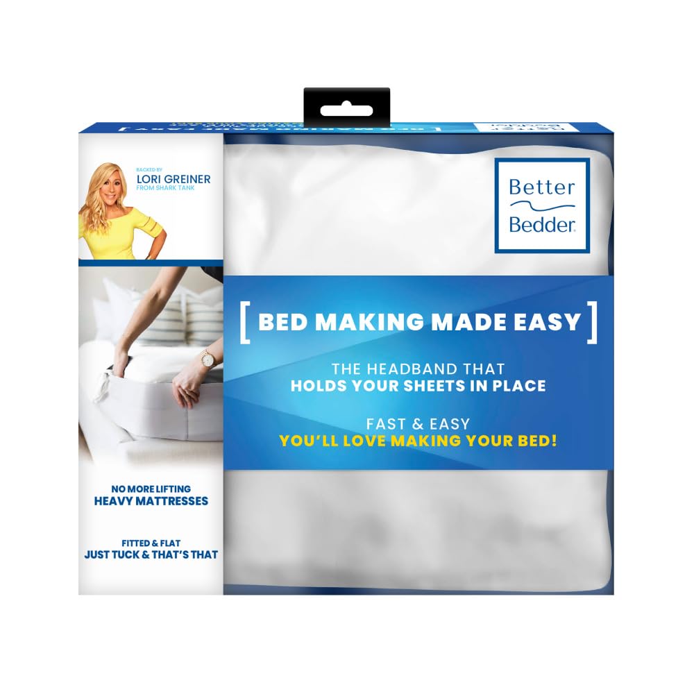 Better Bedder Bed Headband, Fabric Shell of Cotton, Polyester, and Spandex, Bed Making Made Easy, Transforms Any Flat Sheet into