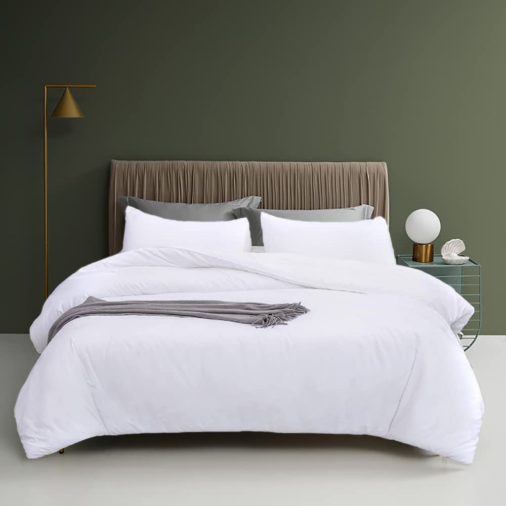 Houseri White Comforter Set Cal King Plain White Comforter California King Size Solid White Bedding Sets Cali King All White Cal