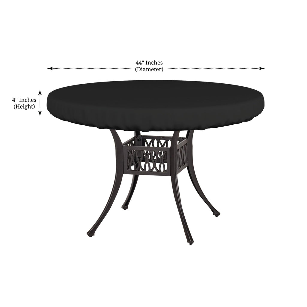 Covers & All Round Table Top Cover, 12 Oz Waterproof Uv & Weather Resistant Patio Table Cover, Outdoor Table Cover For Patio Outdoor Furniture & Coffee Table (44' Dia X 4' H Inches, Black)