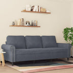 vidaXL 3-Seater Velvet Sofa in Dark Gray - Luxurious Comfort with Robust Metal Frame & Ample Seating Space
