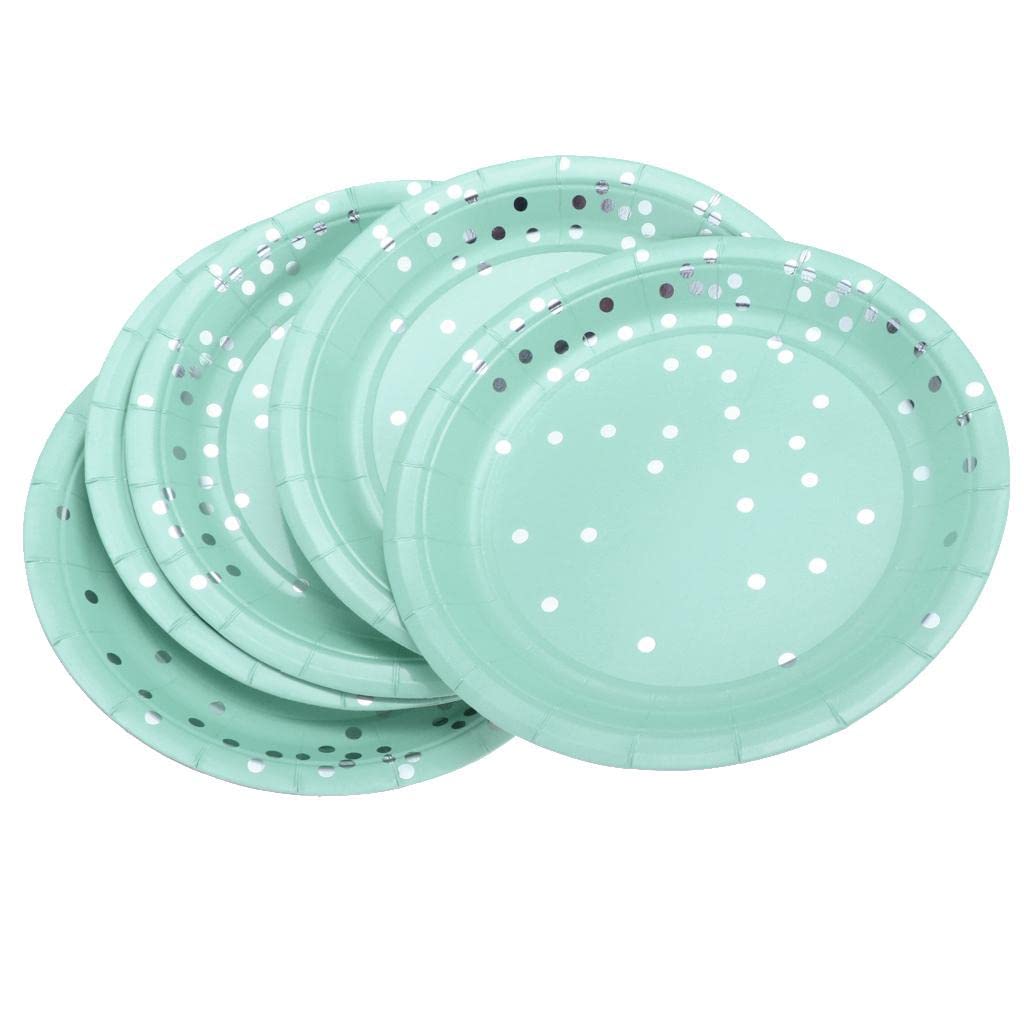 bnf 8 Pieces Gilding Gold Dots Paper Plates Party Decor BlueParty Tableware Serveware Party Supplies Greeting Cards Supply Home