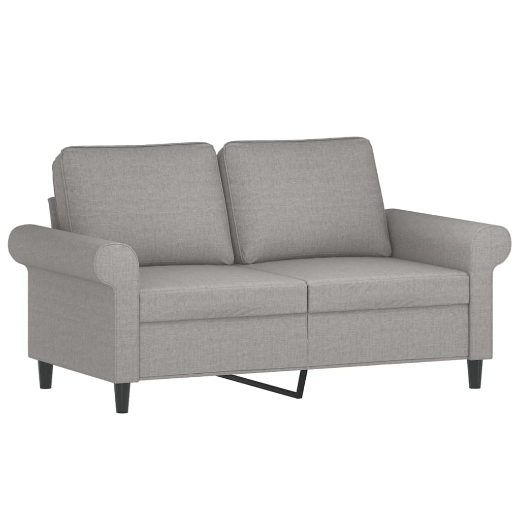 vidaXL Light Gray Fabric Upholstered Love Seat with Throw Pillows - Modern 2-Seater Sofa Chair with Plywood & Metal Frame for Living Room, Lounge Area - 59.8&quot; x 30.3&quot; x 31.5&quot;