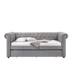 Acme Justice Daybed & Trundle (Twin Size) in Smoke Gray Fabric