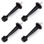 Homotek 4 Pack Heavy Duty Solid Rigid Door Stop With Soft Rubber Tip, Zinc Die Cast Door Stopper Protect Wall & Door, Oil Rubbed