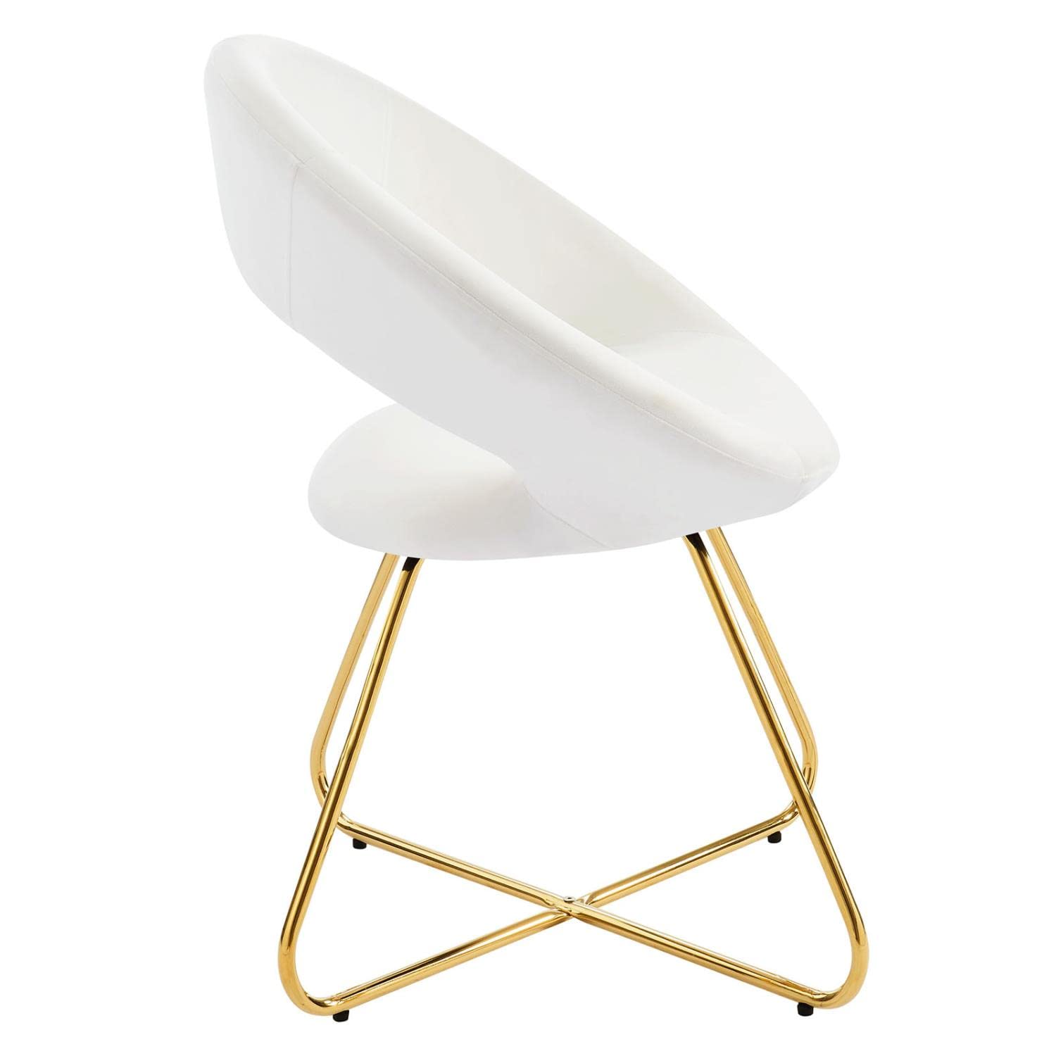 Modway Nouvelle Moday Performance Velvet Dining Chairs in Gold White-Set of 2