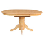 East West Furniture AVT-OAK-TP Avon Modern Kitchen Table - an Oval Dining Table Top with Butterfly Leaf & Pedestal Base, 42x60 Inch, Oak